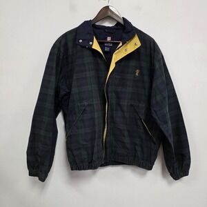 Chaps Ralph Lauren Mens Vtg Plaid Bomber Jacket Size M Windbreaker Crest Logo